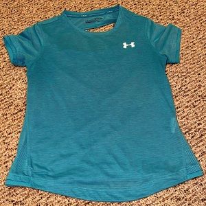 XS Under Armour Heat Gear Teal Shirt